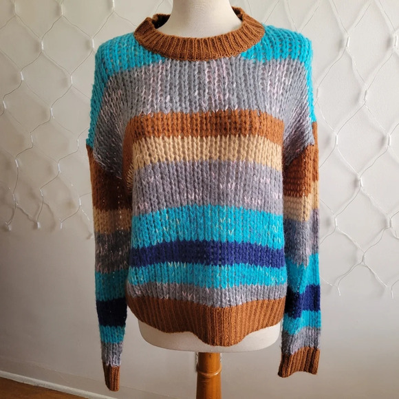 Gigio Sweater / Striped & Colorful / Oversized Small - Picture 1 of 6